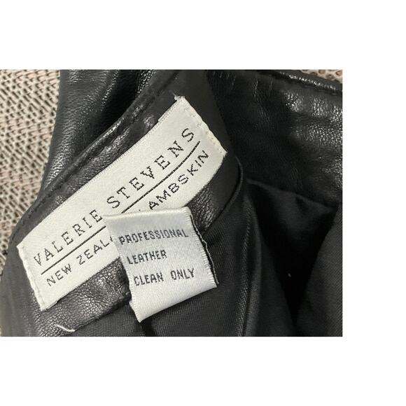 LAMBSKIN New Zealand Leather Pencil Skirt Black High Waist sz 6 Old Money Witchy - Picture 8 of 9